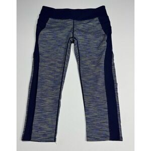 Athleta Cropped Leggings Womens Medium‎ Mid-Rise  Compression Gym Blue